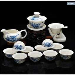 錦溢 白瓷功夫玉瓷茶具 整套禮盒茶具 禮品茶具茶盤 14頭 禮盒裝 多種款式可選